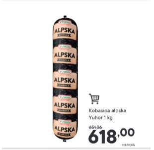 Kobasica alpska Yuhor 1 kg