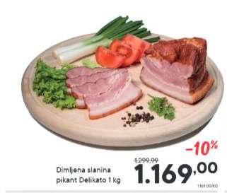 Dimljena slanina pikant Delikato 1 kg