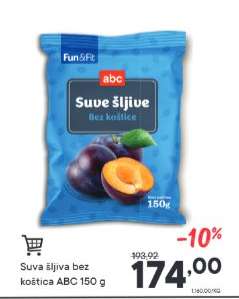 Suva šljiva bez koštica ABC 150 g