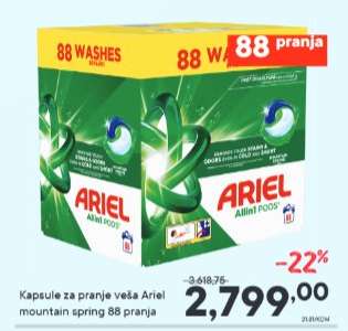 Kapsule za pranje veša Ariel mountain spring 88 pranja