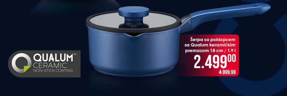 Šerpa sa poklopcem sa Qualum keramičkim premazom