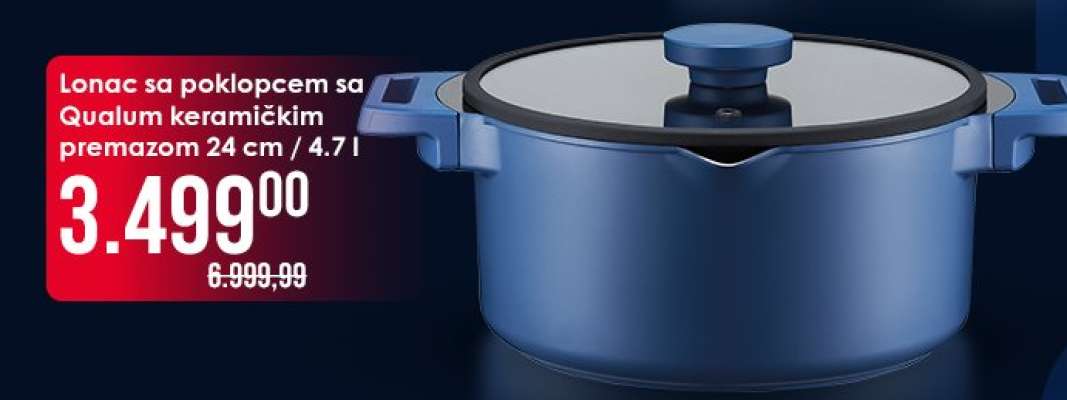 Lonac sa poklopcem sa Qualum keramičkim premazom 24 cm / 4.7 l