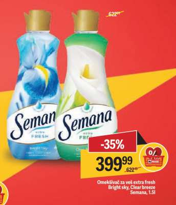 Omekšivač za veš extra fresh Bright sky, Clear breeze Semana, 1.5l