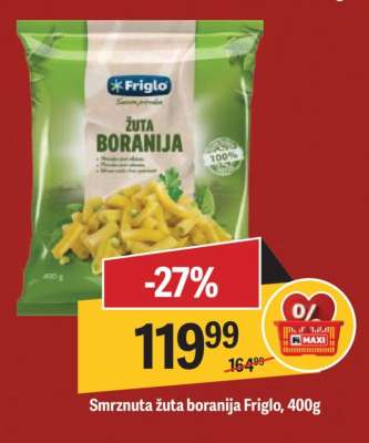 Smrznuta žuta boranija Friglo, 400g