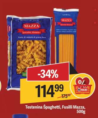 Testenina Spaghetti, Fusilli Mazza, 500g