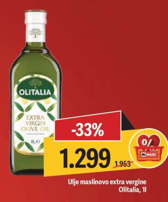 Ulje maslinovo extra vergine Olitalia, 1l