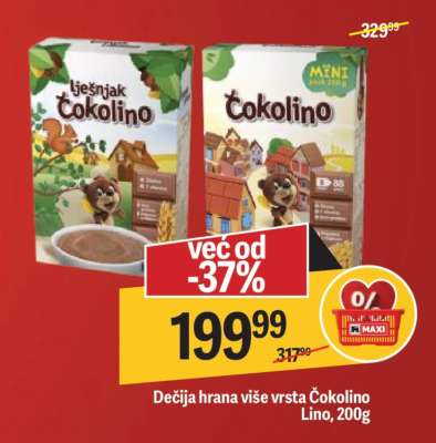 Dečija hrana više vrsta Čokolino Lino, 200g