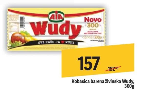 Kobasica barena živinska Wudy, 300g