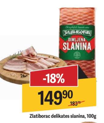 Zlatiborac delikates slanina, 100g.