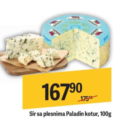 Sir sa plesnima Paladin kotur 100g