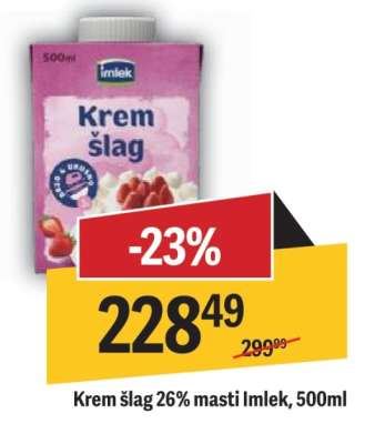 Krem šlag 26% masti Imlek, 500ml