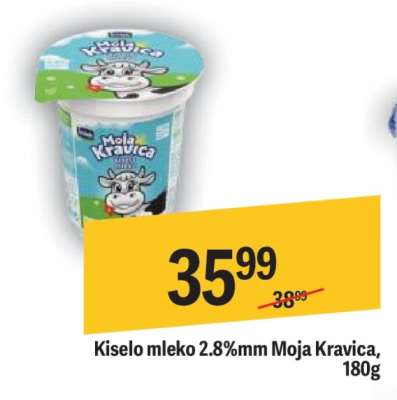 Kiselo mleko 2.8%mm Moja Kravica 180g