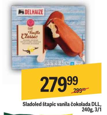 Sladoled štapic vanila čokolada DLL, 240g, 3/1