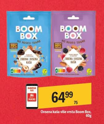 Ovsena kaša više vrsta Boom Box , 60g