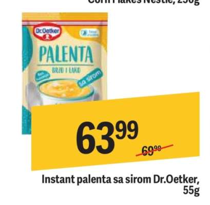 Instant palenta sa sirom Dr. Oetker 55g
