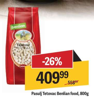Pasulj Tetovac Benlian food, 800g