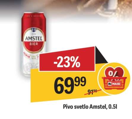 Pivo svetlo Amstel 0,5L
