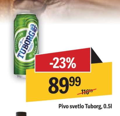 Pivo svetlo Tuborg 0,5l
