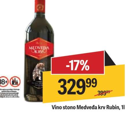 Vino stono Medveda krv Rubin 1l