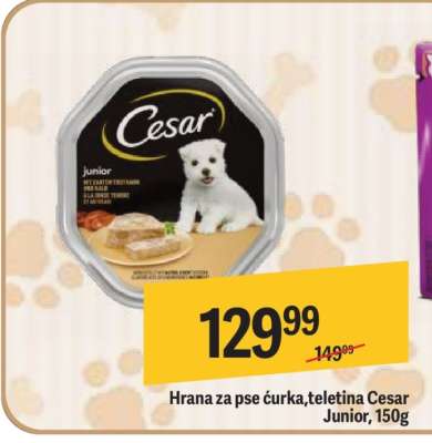 Hrana za pse ćurka, teletina Cesar Junior, 150g