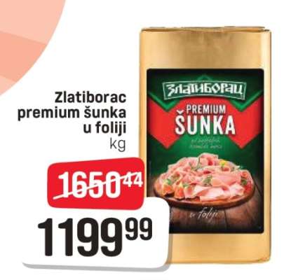 Zlatiborac Premium šunka u foliji