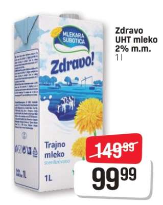 Zdravo uht mleko 2% m.m.