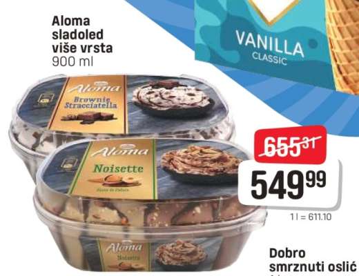 Aloma sladoled više vrsta