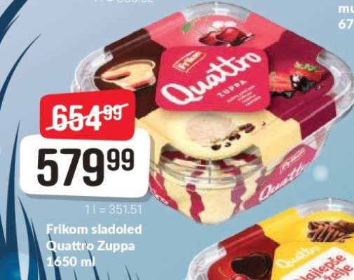 Frikom sladoled Quattro Zuppa 1650 ml