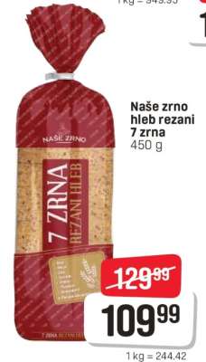 Naše zrno hleb rezani 7 zrna