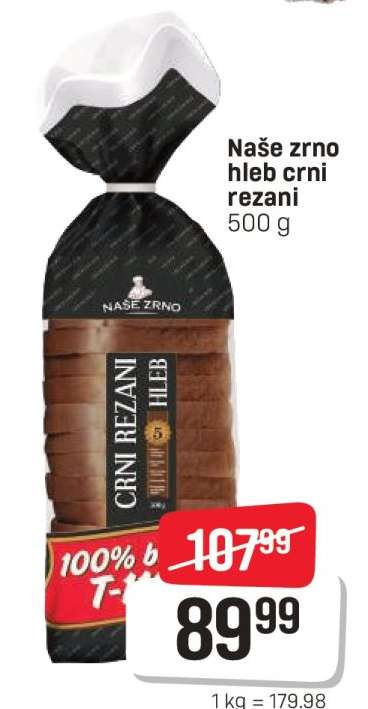 Naše zrno hleb crni rezani