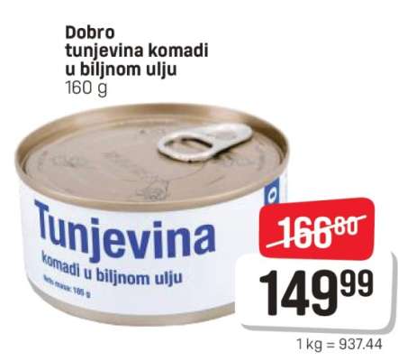 Dobro tunjevina komadi u biljnom ulju