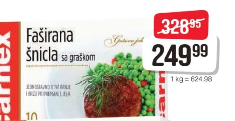 Faširana šnicla sa graškom