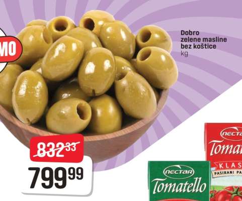 Dobro zelene masline bez kostice