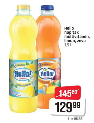 Hello napitak multivitamin, limun, zova