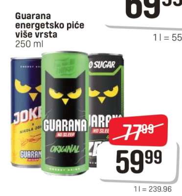 Guarana energetsko piće više vrsta