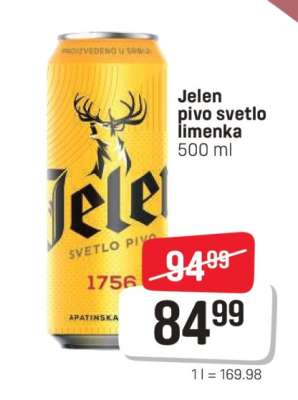 Jelen pivo svetlo limenka