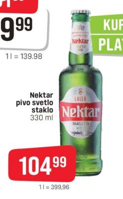 Nektar pivo svetlo staklo