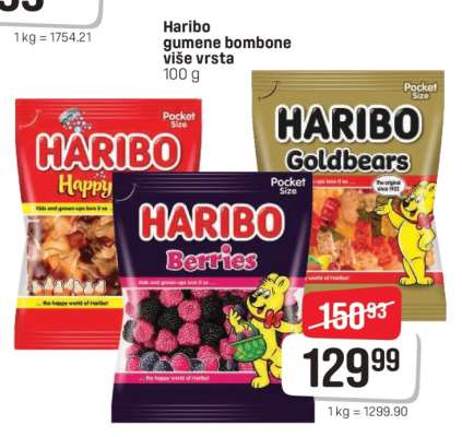 Haribo Gumene bombone Više vrsta