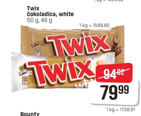 Twix čokoladica, white