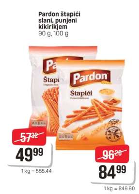 Pardon štapići slani, punjeni kikirikijem