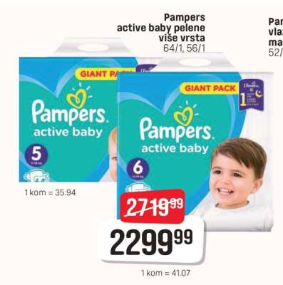 Pampers active baby pelene više vrsta