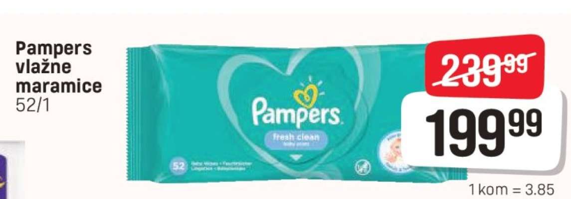 Pampers vlažne maramice 52/1