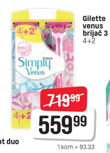 Gilette Venus Brijač 3 4+2