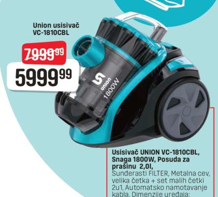 Union usisivač VC-1810CBL