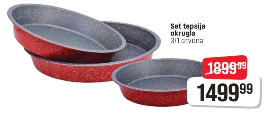 Set tepsija okrugla 3/1 crvena