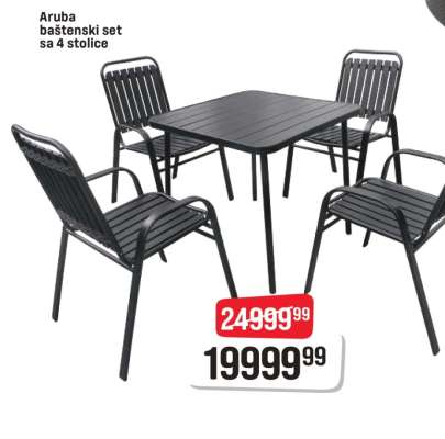 Aruba baštenski set sa 4 stolice