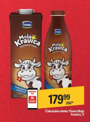 Čokoladno mleko 1%mm Moja kravica, 1l