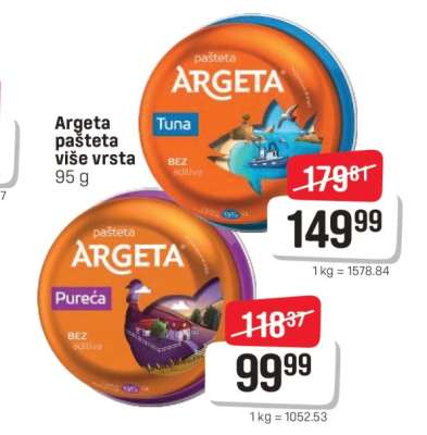 Argeta pašteta više vrsta