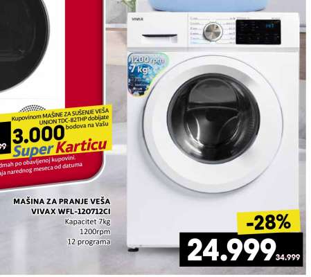 MAŠINA ZA PRANJE VEŠA VIVAX WFL-120712CI