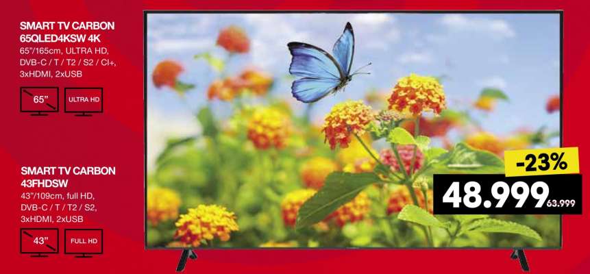 SMART TV CARBON 65QLED4KSW 4K